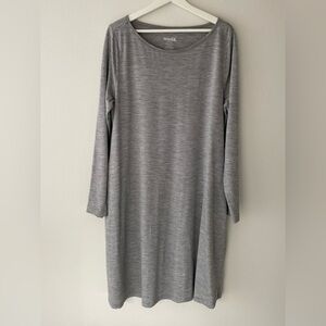 Wool& Rowena long sleeve swing dress XL Long - Heather Grey